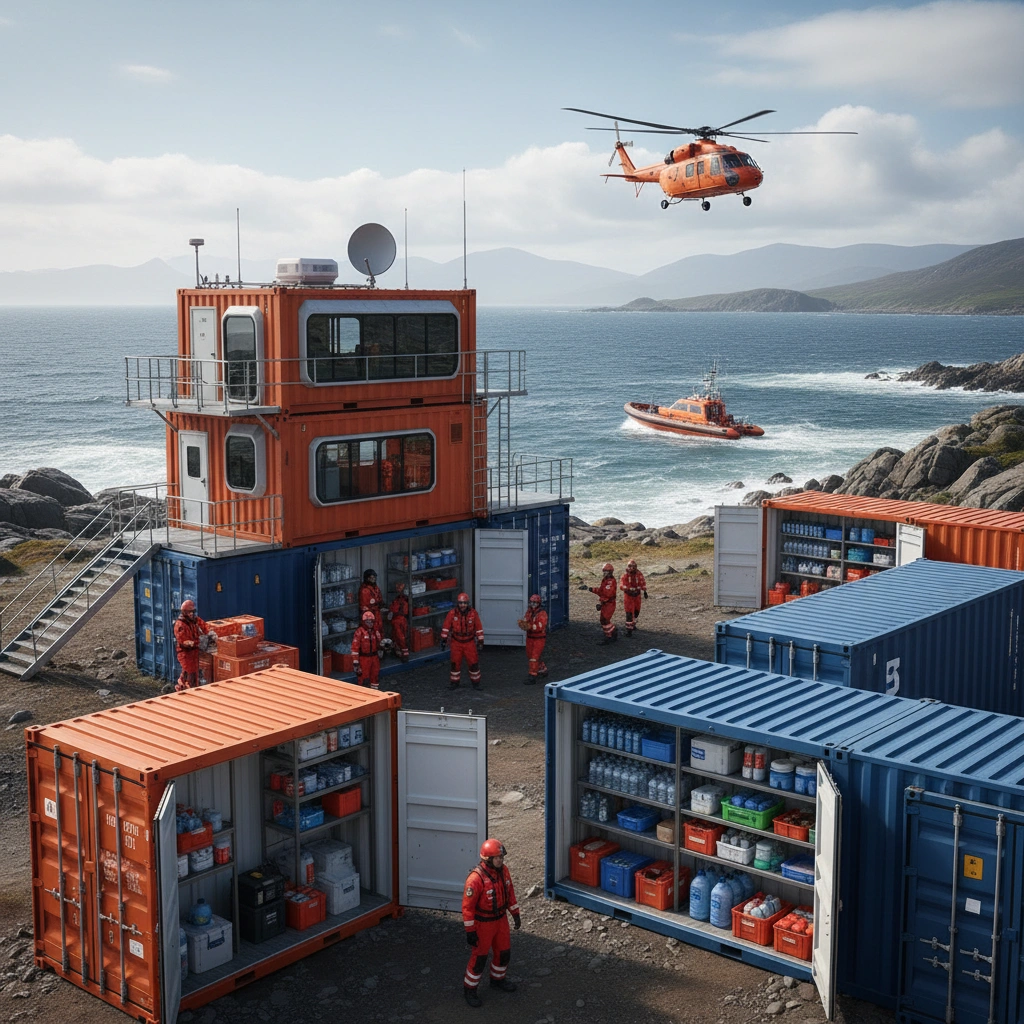 Морские контейнеры в спасательных операциях: мобильные штабы и склады | статья от МОРКОНТПРОМ